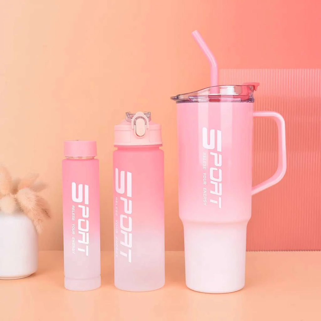 Tumbler 3-Piece Hydration Set - Premium  Pack for Gym & Daily Use.